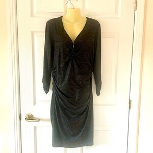 Cache Dress Black Metallic